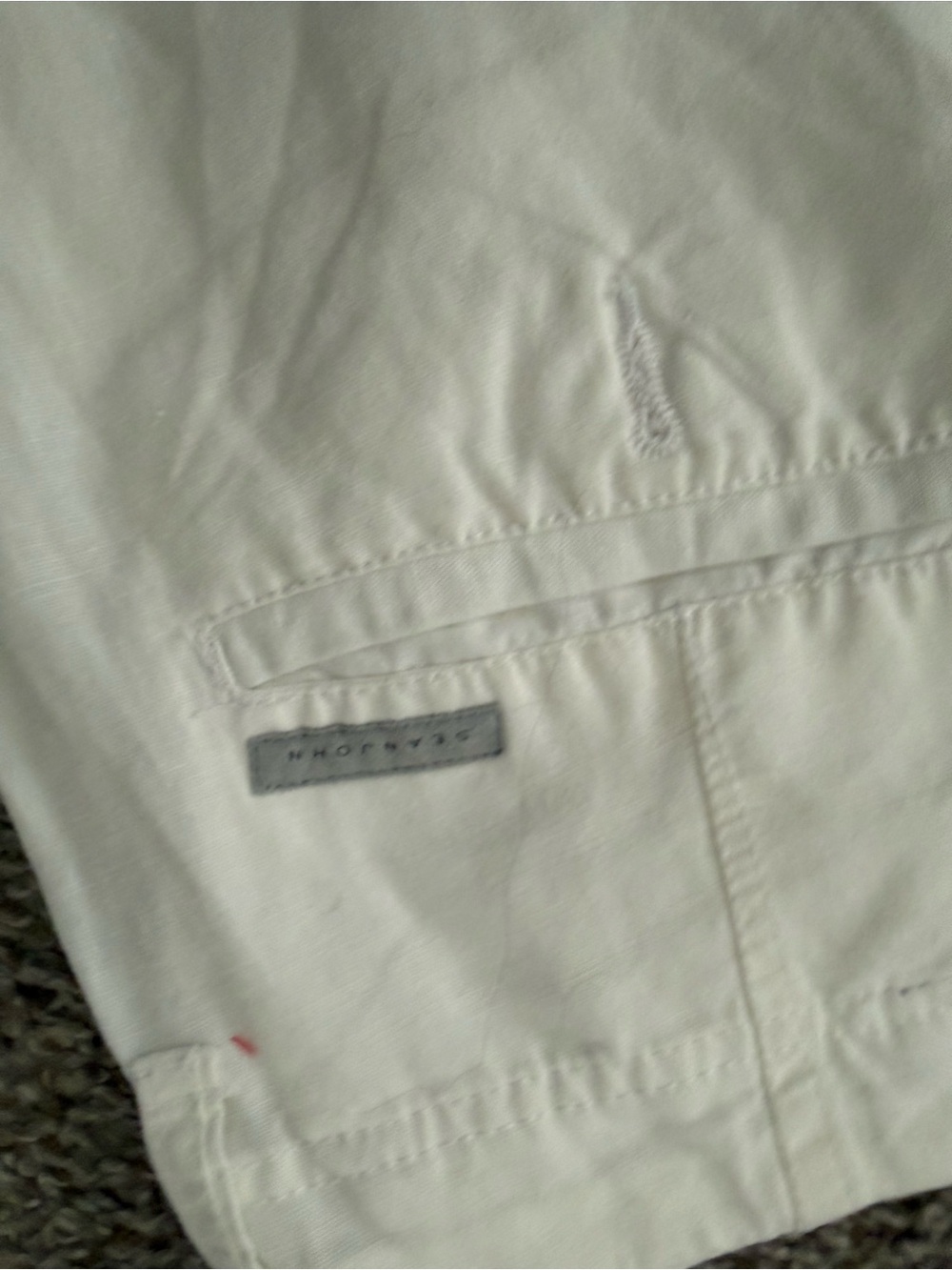Sean John Cream Cargo Drawstring Shorts for Men - Picture 3 of 4